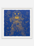 Guardian (Blue) - White Ramin Wood Frame