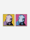 Self-Portrait Embroidery (Purple & Yellow), Self-Portrait Embroidery (Blue & Pink) - Yellow & Pink