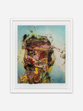 Self Portrait with Yellow Lake and Magenta - White Abachi Wood Frame
