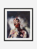 Self Portrait with Blue Slash - Black Abachi wood frame