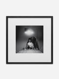 Untitled (Man and mirror) - Black Ramin Wood Frame