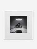 Untitled (Woman and phone) - White Ramin Wood Frame (alt)