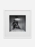 Untitled (Woman brushing hair) - White Ramin Wood Frame (alt)
