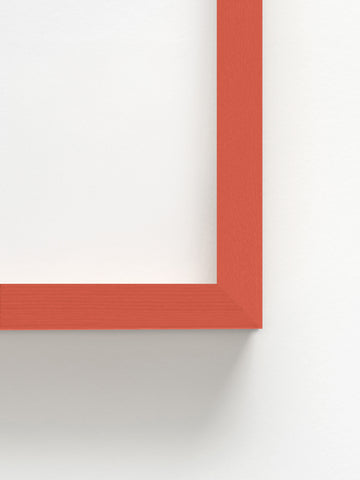 Composition with Large Red Plane, Yellow, Black, Gray, and Blue - Red Ramin Wood Frame