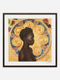 Eve and the Orishas & Portrait of Eve - Dark Brown Ramin Wood Frame
