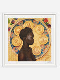 Portrait of Eve - White Abachi Wood Frame