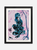 ⁠Sun Tarot Nebula Pollen (print) - Black Abachi Wood Frame