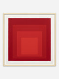 Homage to the Square (Red)  - Natural Abachi wood frame