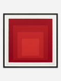 Homage to the Square (Red) - Black Abachi wood frame