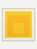 Homage to the Square (Yellow) - Natural Abachi wood frame