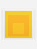 Homage to the Square (Yellow) - White Abachi wood frame