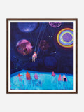 Swing Over Pool - Walnut Wood Frame