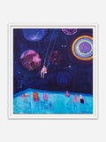 Swing Over Pool - White Abachi Wood Frame