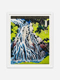 Waterfall (Kirifuri) & Waterfall (Amida) - White Abachi Wood Frame