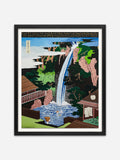 Waterfall (Ono) & Waterfall (Rōben) - Black Abachi Wood Frame