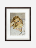 Girl in Bed 1953 - Dark Brown Ramin wood frame