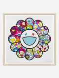 Lollipop Flowers Rainbow - Natural Abachi wood frame