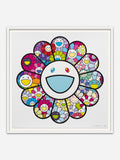 Lollipop Flowers Rainbow - White Abachi wood frame