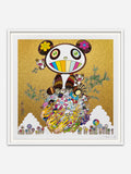 Mid-summer Pandas Golden Sky, 2021 - White Abachi wood frame