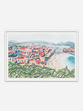 Summer in San Sebastian - White Abachi Wood Frame