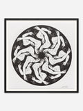 Circle in Black - Black Abachi Wood Frame