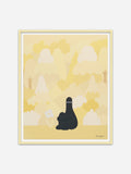 LUV Blossoming - Yellow Abachi Wood Frame