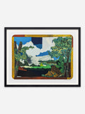 Landscape With Woman Washing Her Feet - Black Abachi Wood Frame