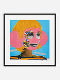 Something forbidden (Blue) - Black Abachi wood frame