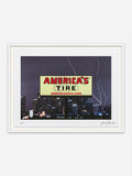 America's Tire - White Abachi Wood Frame