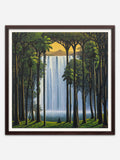 Cascada Como Ícono - Brown Abachi Wood Frame