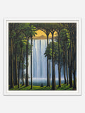 Cascada Como Ícono - White Abachi Wood Frame