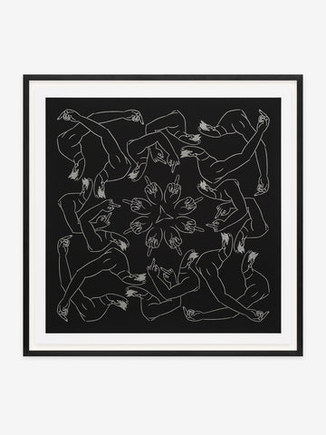 Middle Finger in Black Frame (Black)